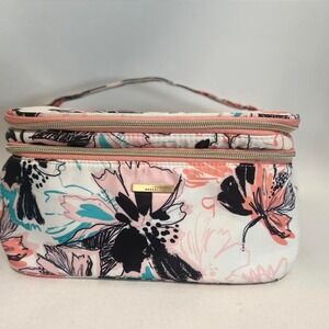 Kestrell Black Pink Floral Multicolored Nylon‎ Toiletry & Makeup Travel Bag